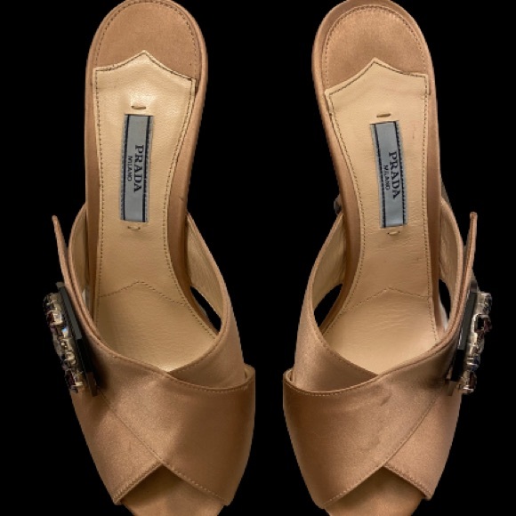 Prada Embellished Satin Sandals - Picture 2 of 6